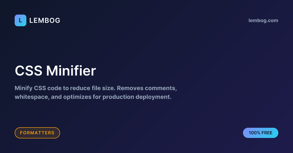 Free CSS Minifier - Compress CSS Online | Lembog