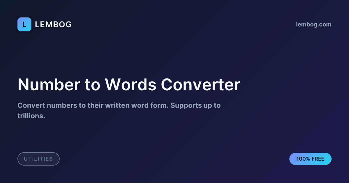 Number to Words Converter | Lembog