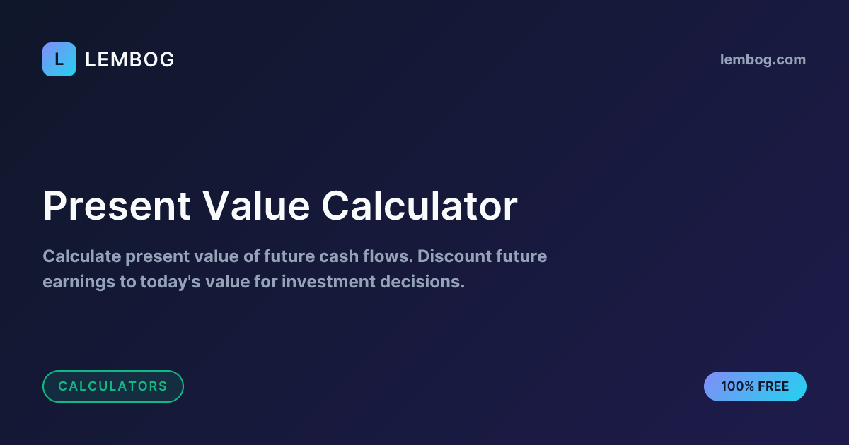 Free Present Value Calculator - NPV Online | Lembog